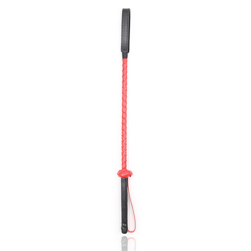 Riding Crop Dressage - 56cm in pelle rossa e nera