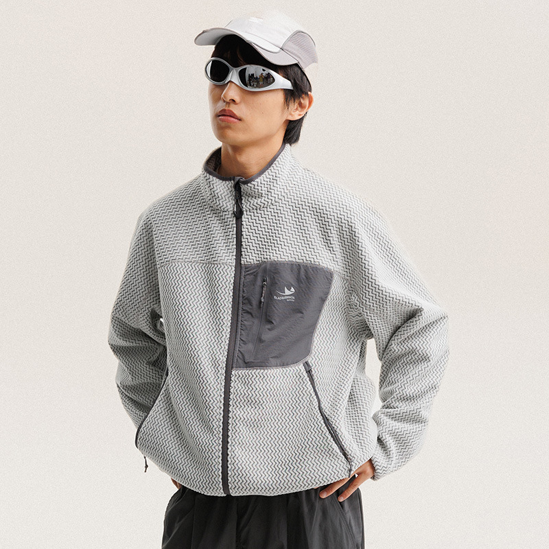 Outdoor Sport Winter Jacket - Giacca in Pile Polare con Strisce