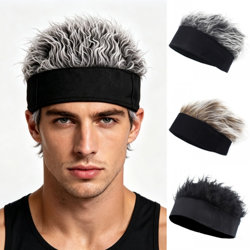 Outdoor Sport Hat - Parrucca Sintetica con Cappello a Punta